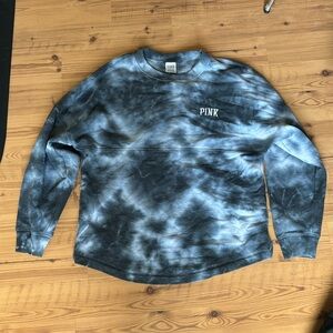 PINK grey and white tie dye crewneck size small